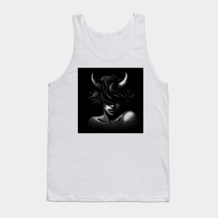 portrait of a demon girl with horns. Tank Top